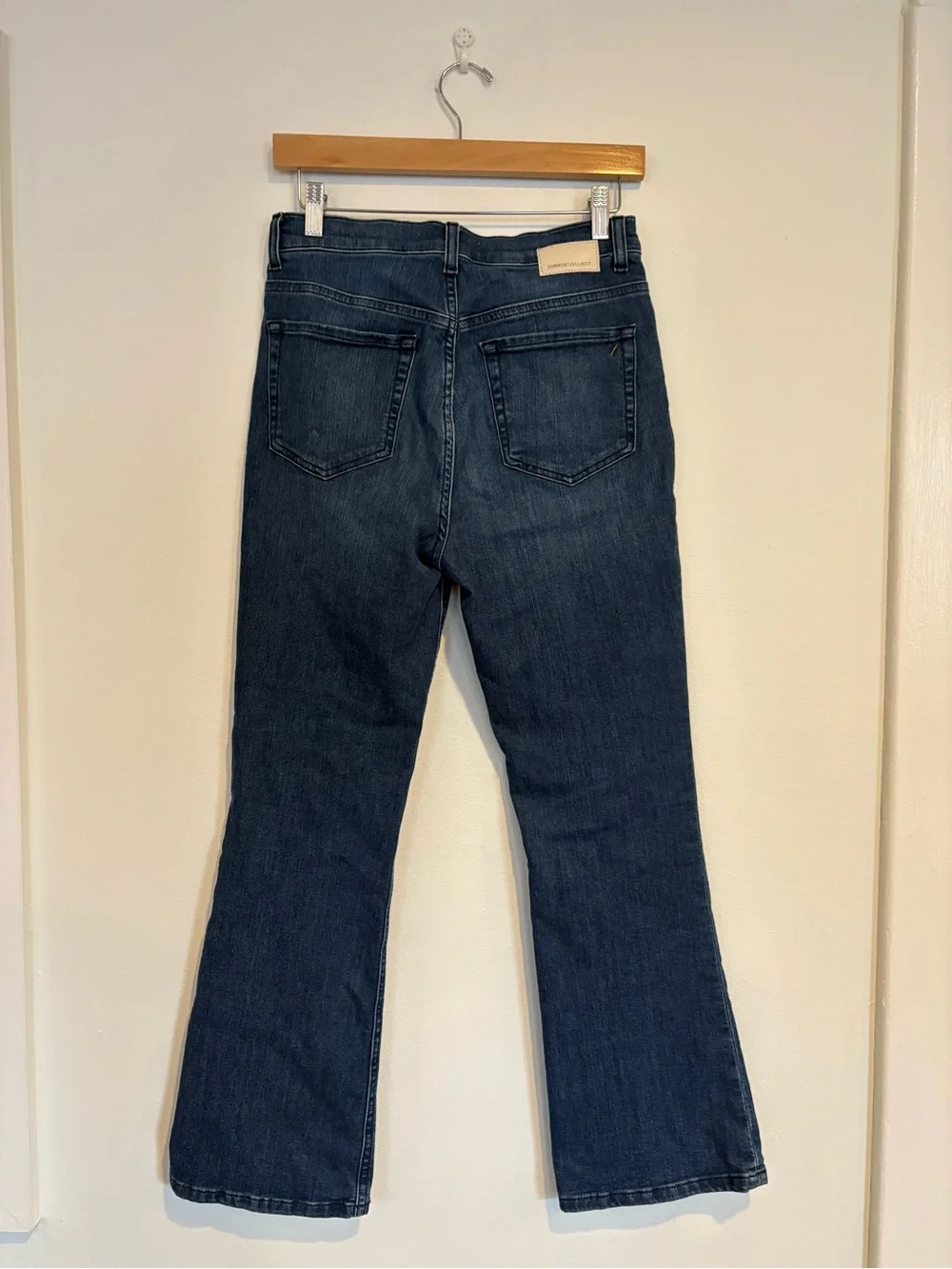 Current/Elliot ||‎ Boulevard Crop Flare Jeans Vista Wash Stretch Blue 27